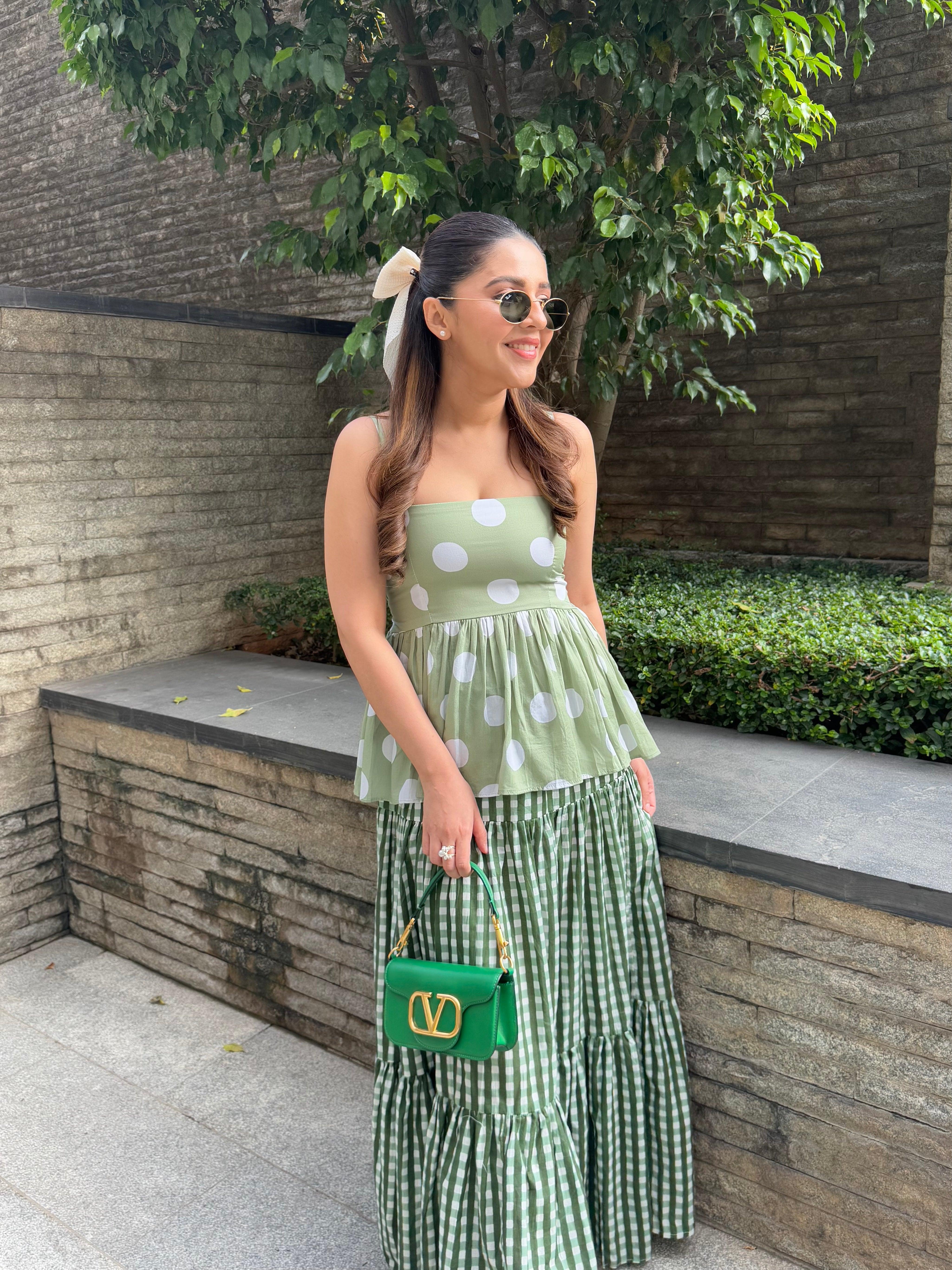 GREEN POLKA DOT CO-ORD