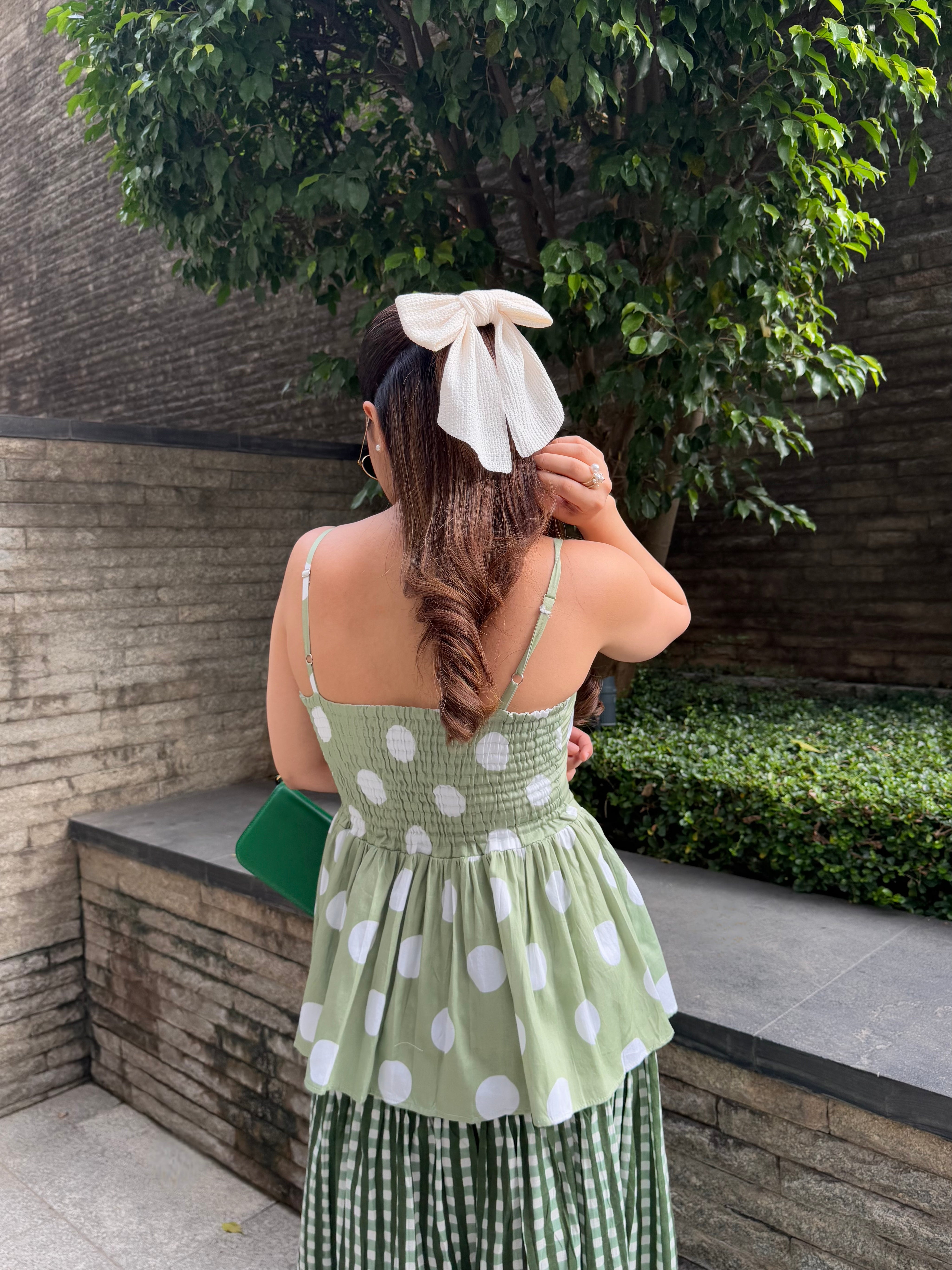 GREEN POLKA DOT CO-ORD