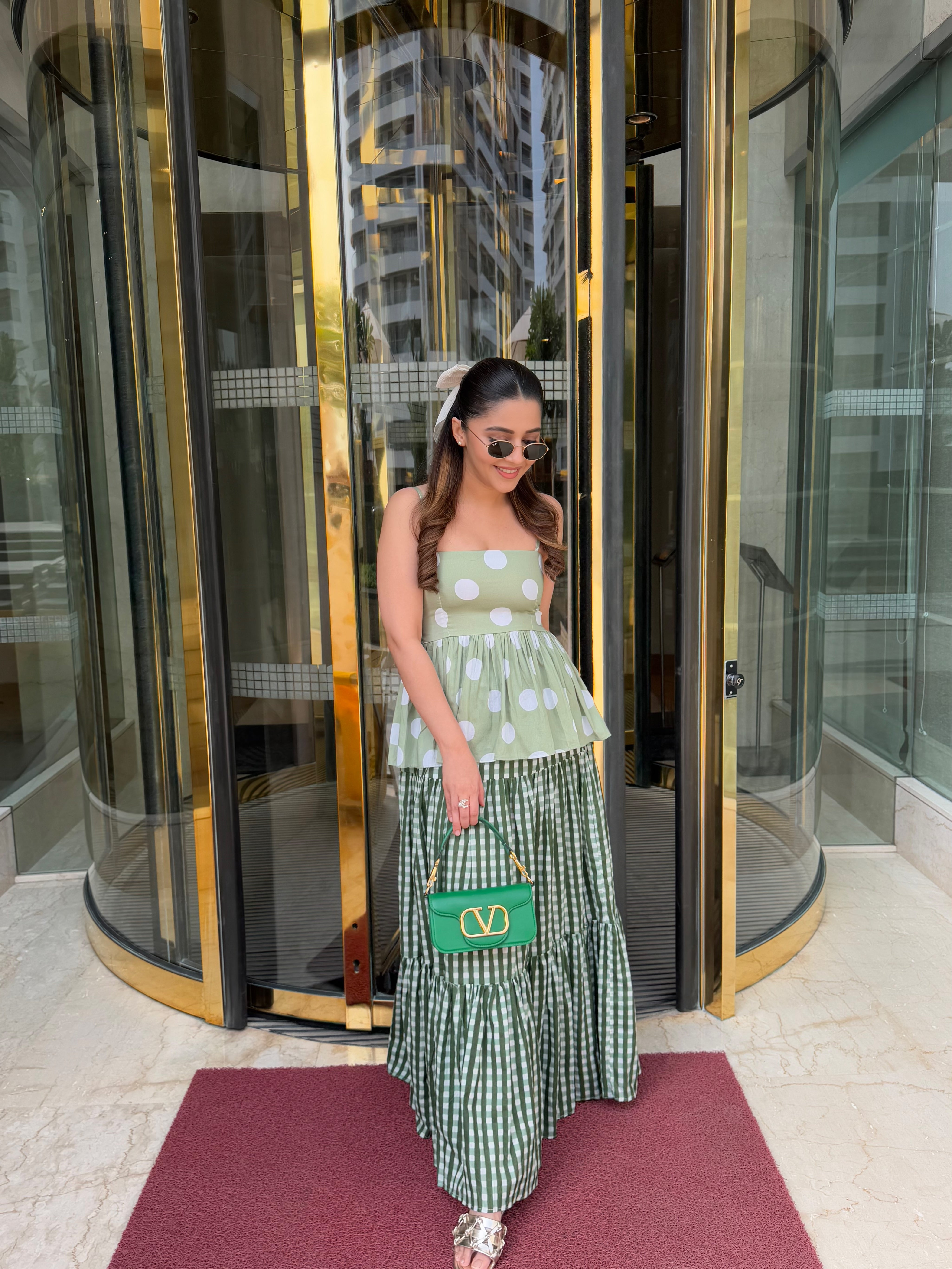 GREEN POLKA DOT CO-ORD