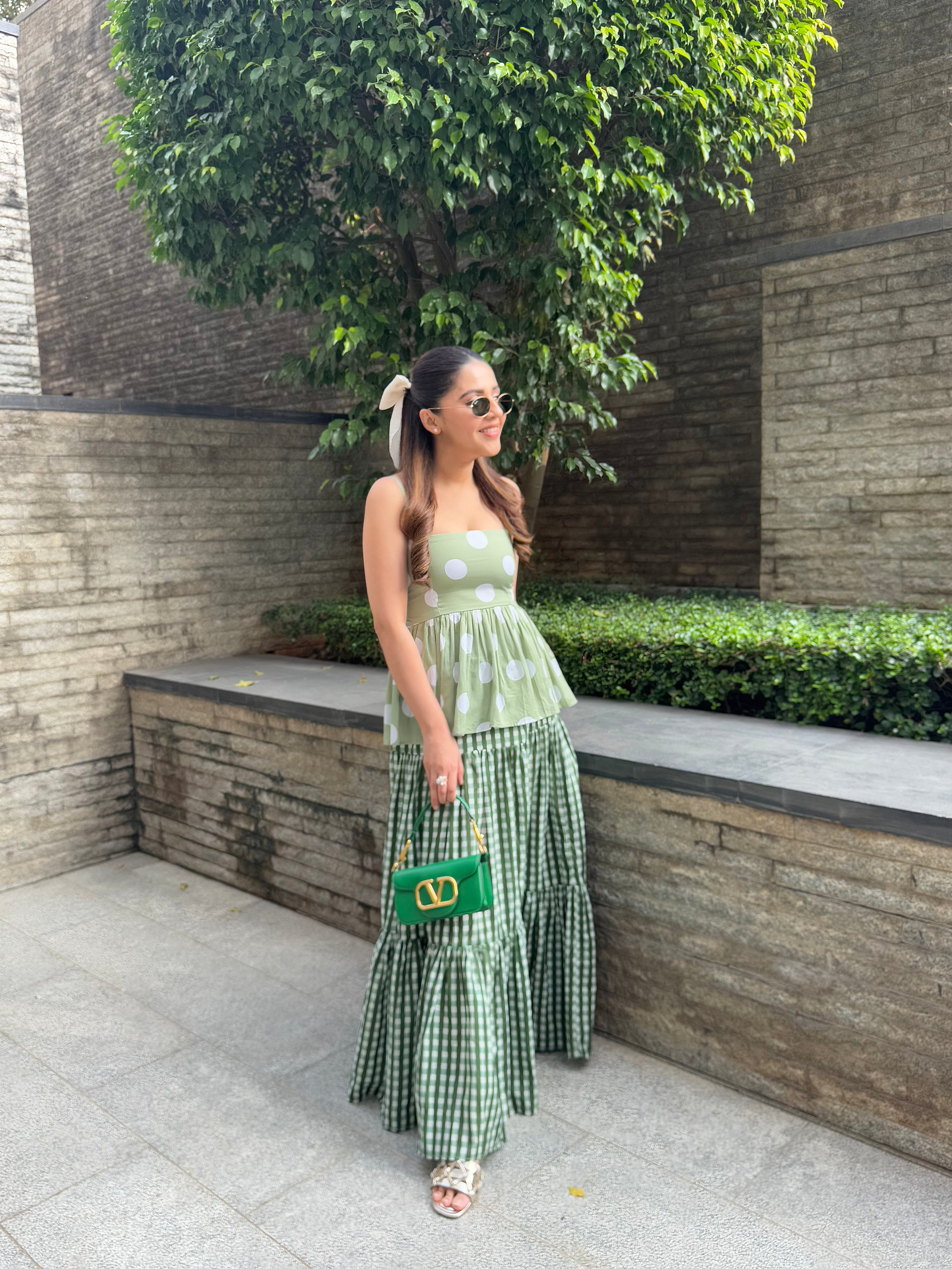 GREEN POLKA DOT CO-ORD