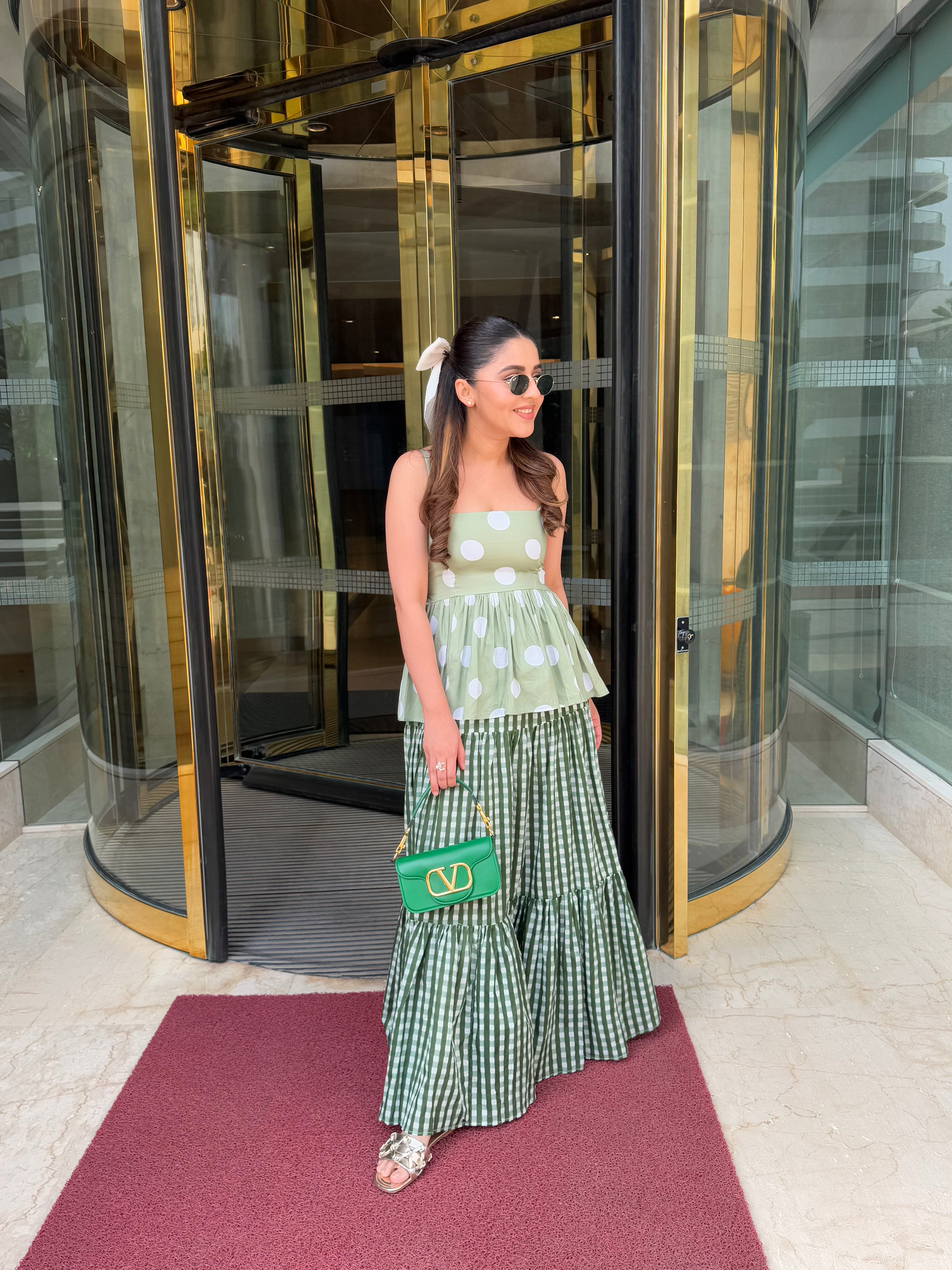 GREEN POLKA DOT CO-ORD